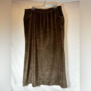 J. JILL Espresso brown velvet long skirt Size XL